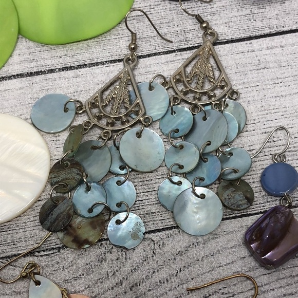Bundle lot 8 seaside beach boho sea ocean shell mermaid jewelry dangle drop - Picture 5 of 8